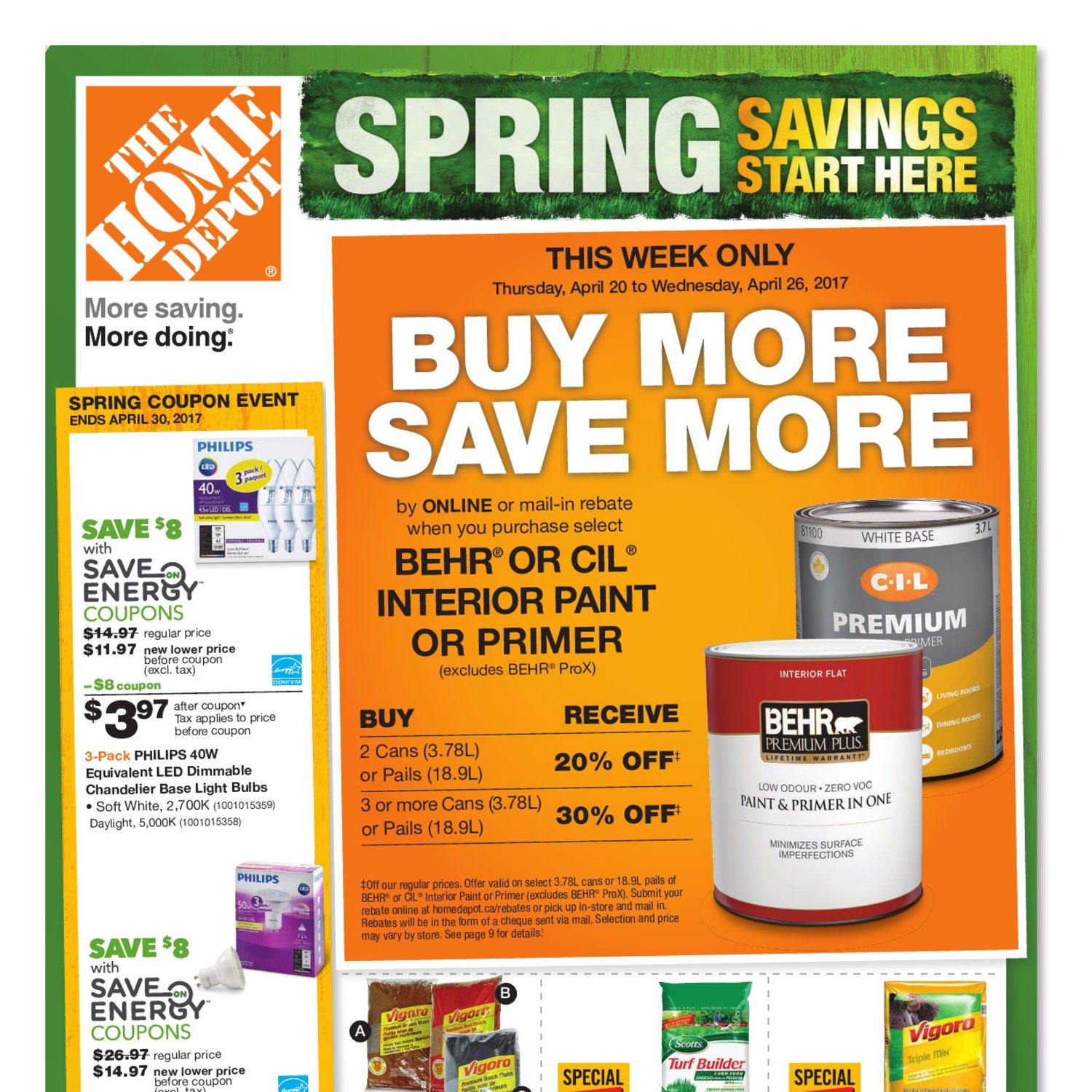 Home Depot Weekly Flyer Weekly Spring Savings Start Here Apr
