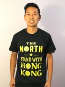 [Torontonian HongKongers Action Group]Toronto - Oct 22. The North Stand With Hong Kong t-shirts . Outside Scotiabank Arena.