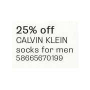 25% Off Calvin Klein Socks for Men