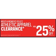 Men's & Women's Select Clearance Athletic Apparel  - Min. 25% off