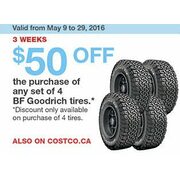 The Purchase of Any Set of 4 BF Goodrich Tires - $50.00 off