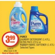 Purex Laundry Detergent Or Fleecy Fabric Softener - $3.99