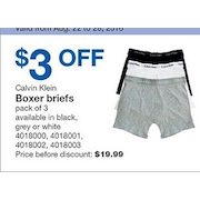 Calvin Klein Boxer Briefs - $16.99 ($3.00 off)
