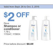 Dove Shampoo Or Conditioner - $2.00 off