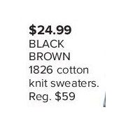 Black Brown 1826 Cotton Knit Sweaters - $24.99