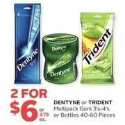 Dentyne or Trident Multipack Gum or Bottles - 2/$6.00