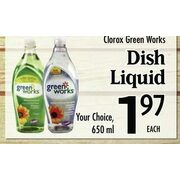 Clorox Green Works Dish Liquid  - $1.97