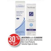 30% Off Neostrata or Cliniderm Skin Care Products