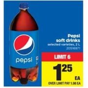 Pepsi Soft Drinks  - $1.25