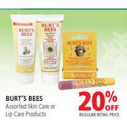 Burt's Bees Skin Care or Lip Care Products - 20% off