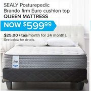 Sealy Posturepedic Brando Firm Euro Cushion Top Queen Mattress - $599.99