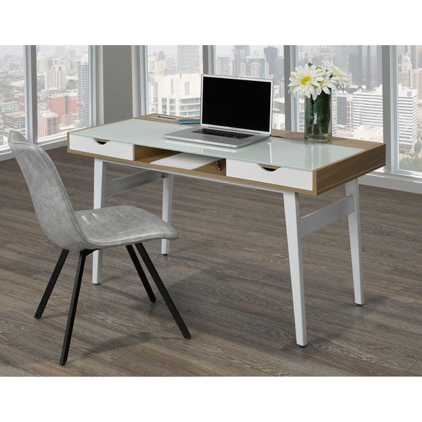 Best Buy Iqdesk Power X Computer Desk With Glass Top And Wireless