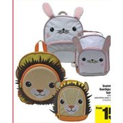 Bunny or Lion Backpacks and Lunch Bags - From $15.00