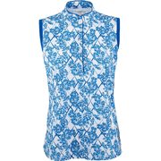 Maggie Lane Womens Sleeveless Floral Print Snap Placket Polo - $32.87 ($22.12 Off)