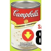 Campbell's Cream Of Mushroom, Chicken Noodle, Tomato Or Vegetable Condensed Soup  - $0.88 ($0.29 off)