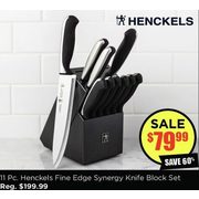 11 Pc Henckels Fine Edge Synergy Knife Block Set - $79.99 (60% off)