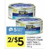 Clover Leaf Yellowfin Chunk Light Tuna In Water Or Broth - 2/$5.00
