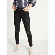 Mid-Rise Pop Icon Black Ripped Skinny Jeans For Women - $22.00 ($32.99 Off)