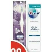 Fixodent Denture Adhesive Cream, Oral-B Pulsar Battery Toothbrush or Crest Gum Detoxify Toothpaste - $5.99