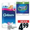 Cashmere Bathroom Tissue or Sponge Towels  - $4.99 ($5.50 off)