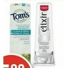 Colgate Elixir Toothpaste, Hello Or Tom's Of Maine Natural Oral Care Products - $5.99