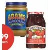 Adams Creamy Peanut Butter, Wowbutter Soy Spread or Smucker's Pure Jam - $5.99