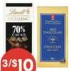 PC or Lindt Excellence Chocolate Bar - 3/$10.00